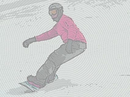 Illustration snowboarder en backside